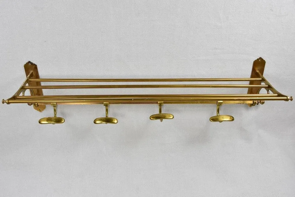 Vintage English coat and bag rack - brass 31½"