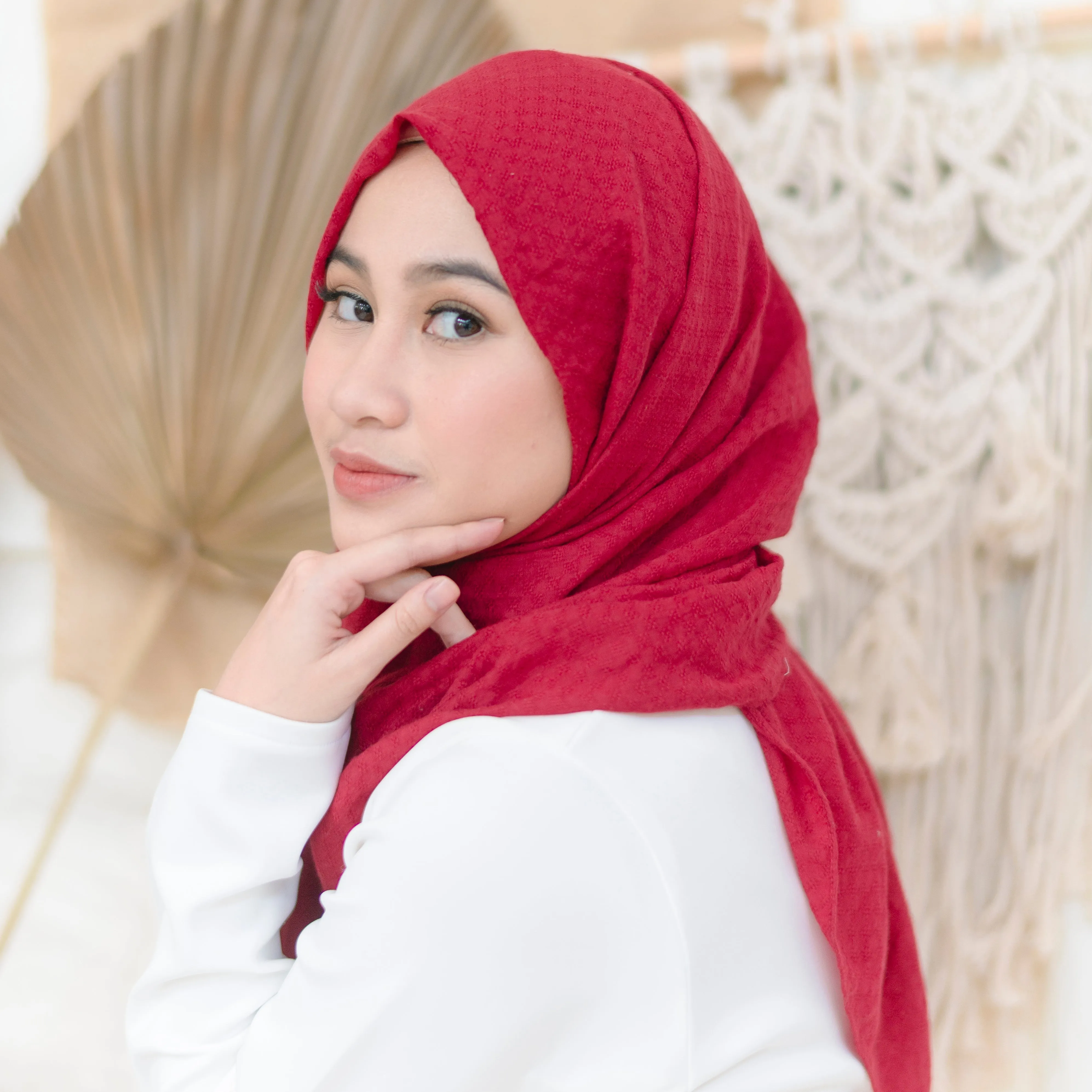 Waffle Shawl Maroon