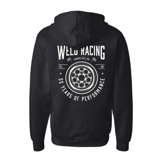 WELD Racing Black 2XL Zip Hoodie With Heritage Crest