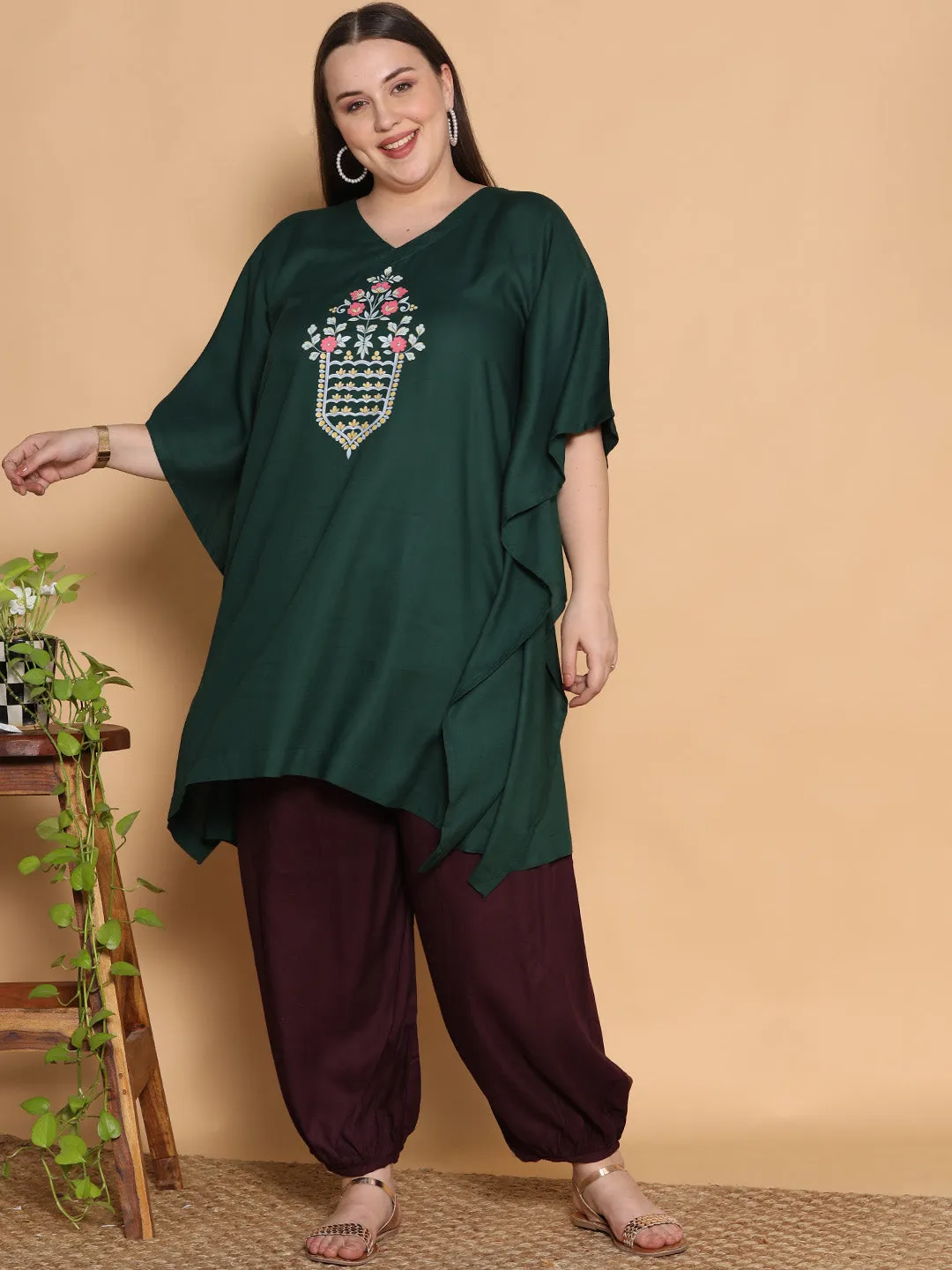 Wine Rayon Balloon Salwar