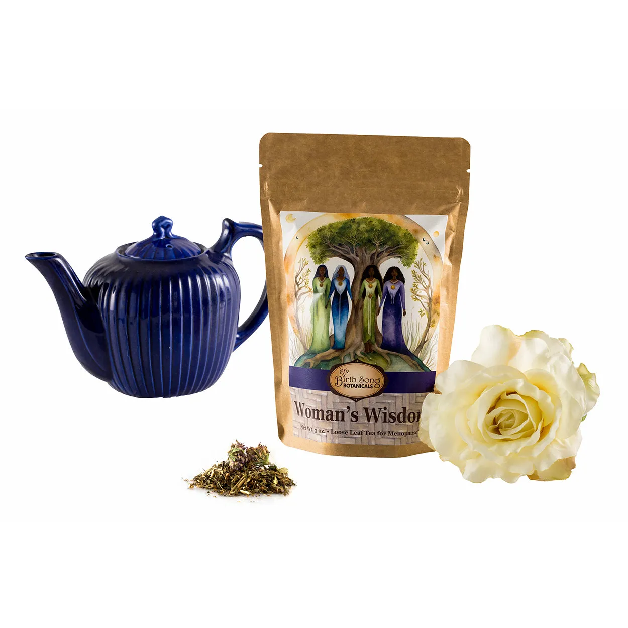 Woman's Wisdom Nourishing Herbal Tea for Menopause and Perimenopause Support* with Tulsi, Loose Leaf 3 oz.