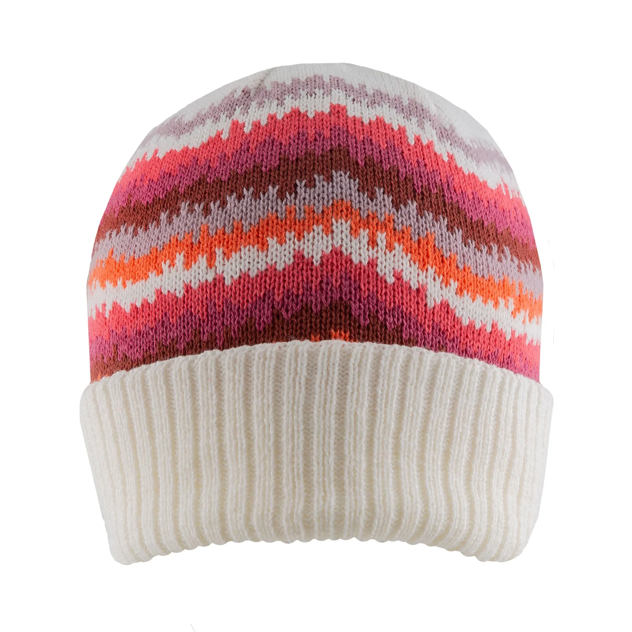 Women’s Knitted Beanie Hat with Contrasting Stripes