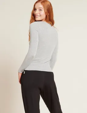 Women's Long Sleeve Top - Light Grey Marl