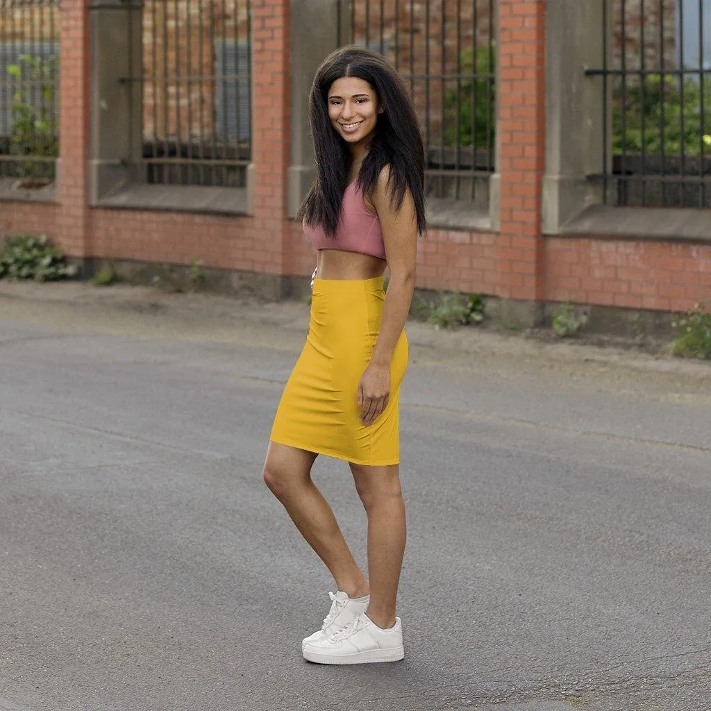 Womens Skirt, Yellow Pencil Skirt